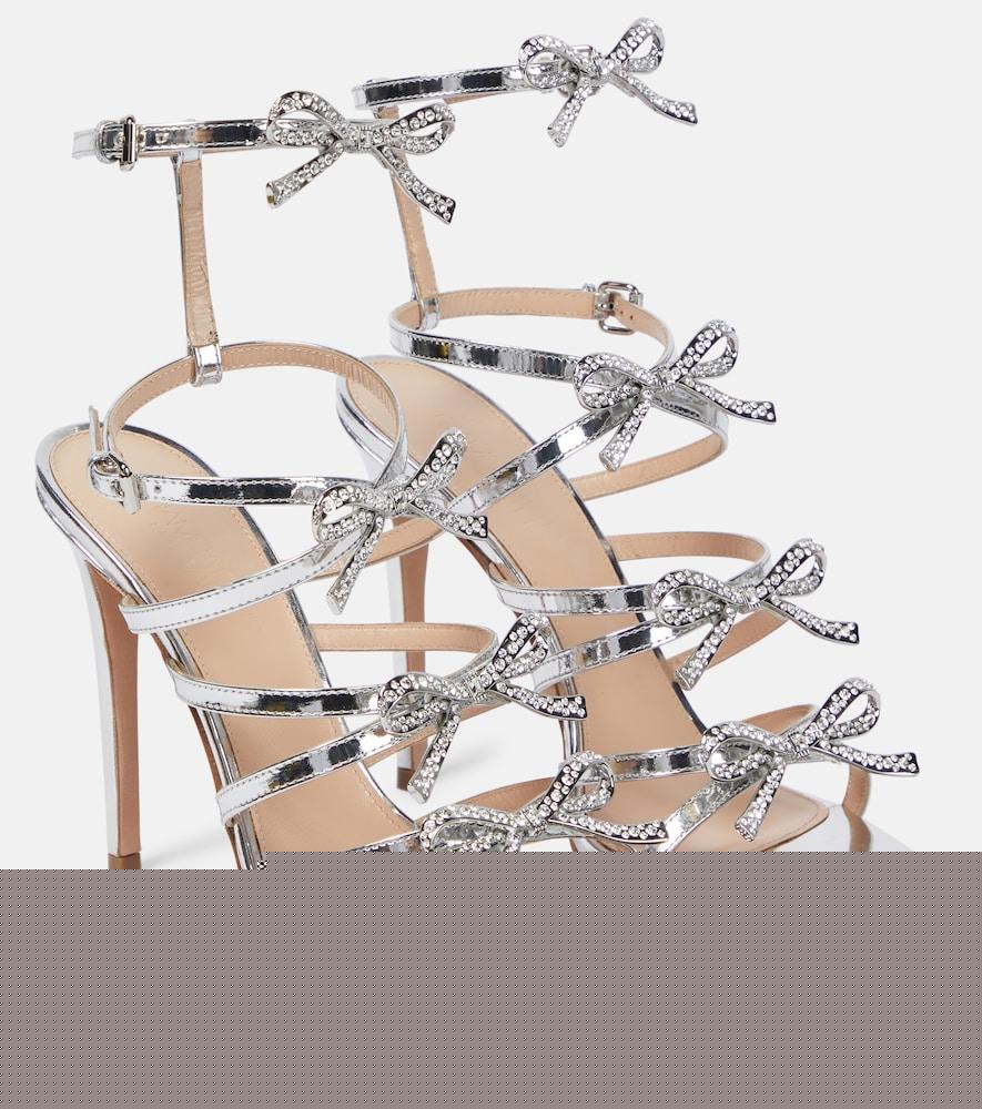 giambattista valli silver love bow embellished sandals