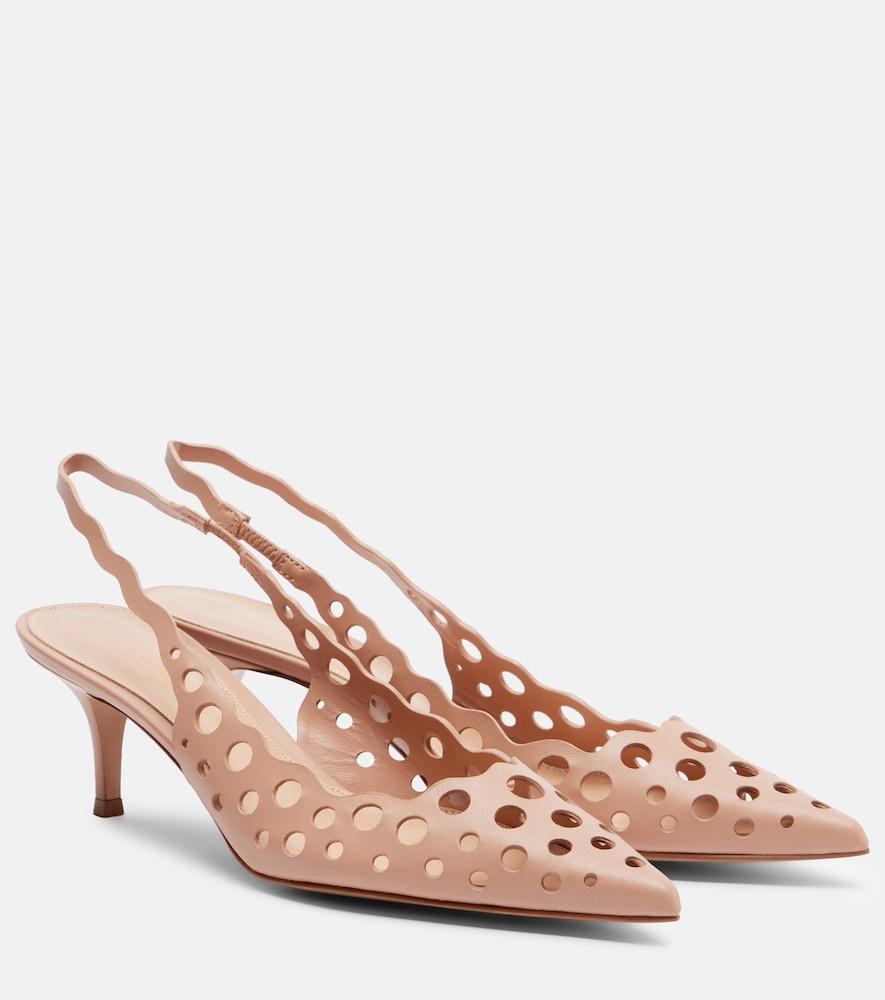 gianvito rossi 55 leather slingback pumps