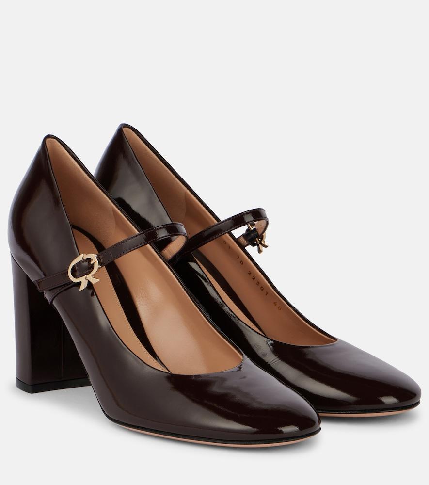 gianvito rossi 85 patent leather mary jane pumps