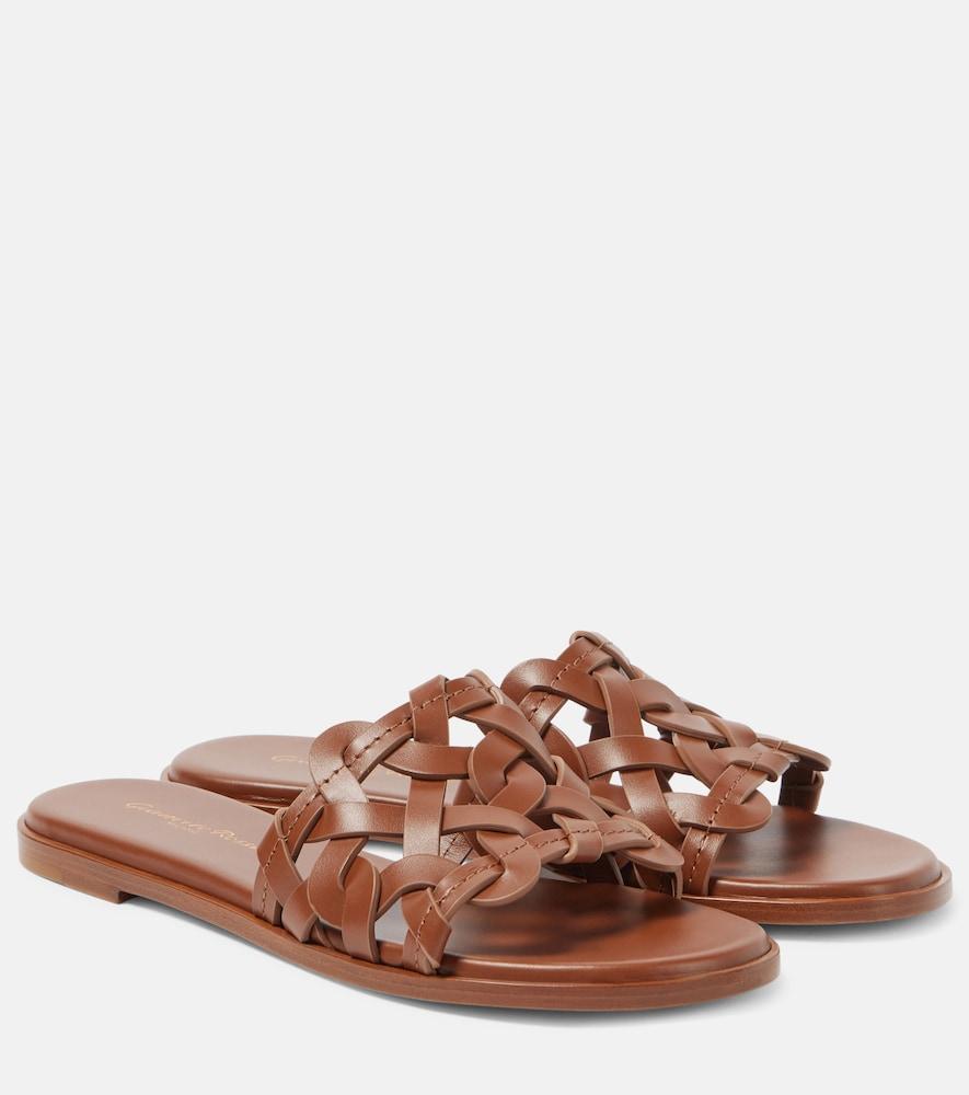 gianvito rossi amalfi leather slides