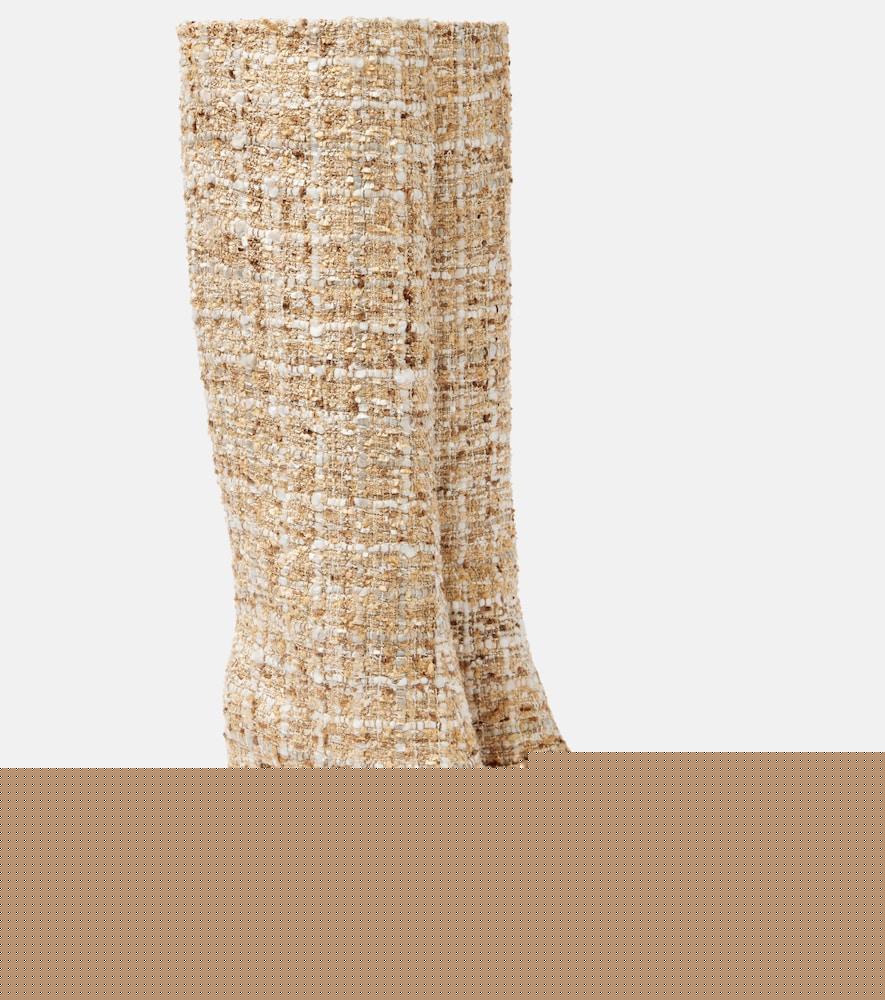 gianvito rossi bouclé knee-high boots
