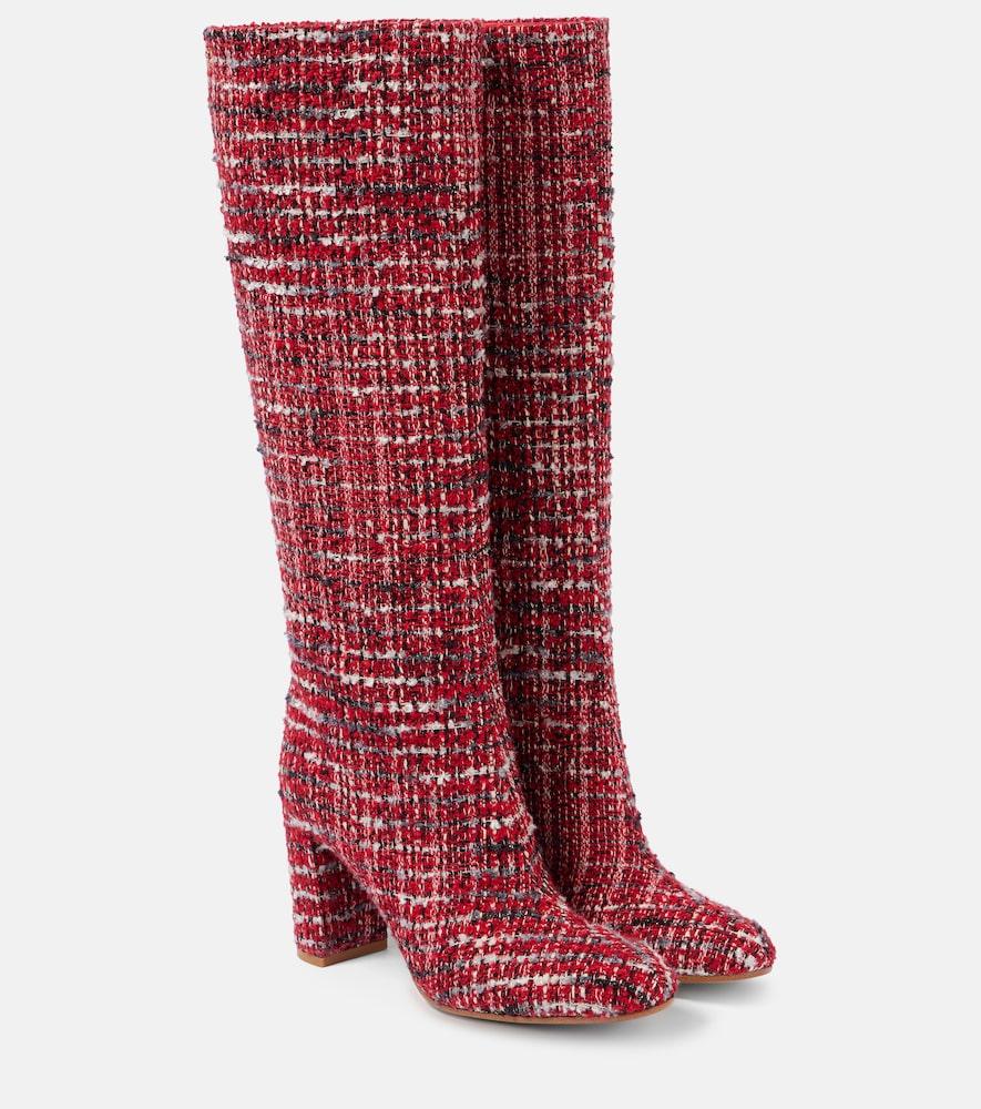 gianvito rossi bouclé knee-high boots