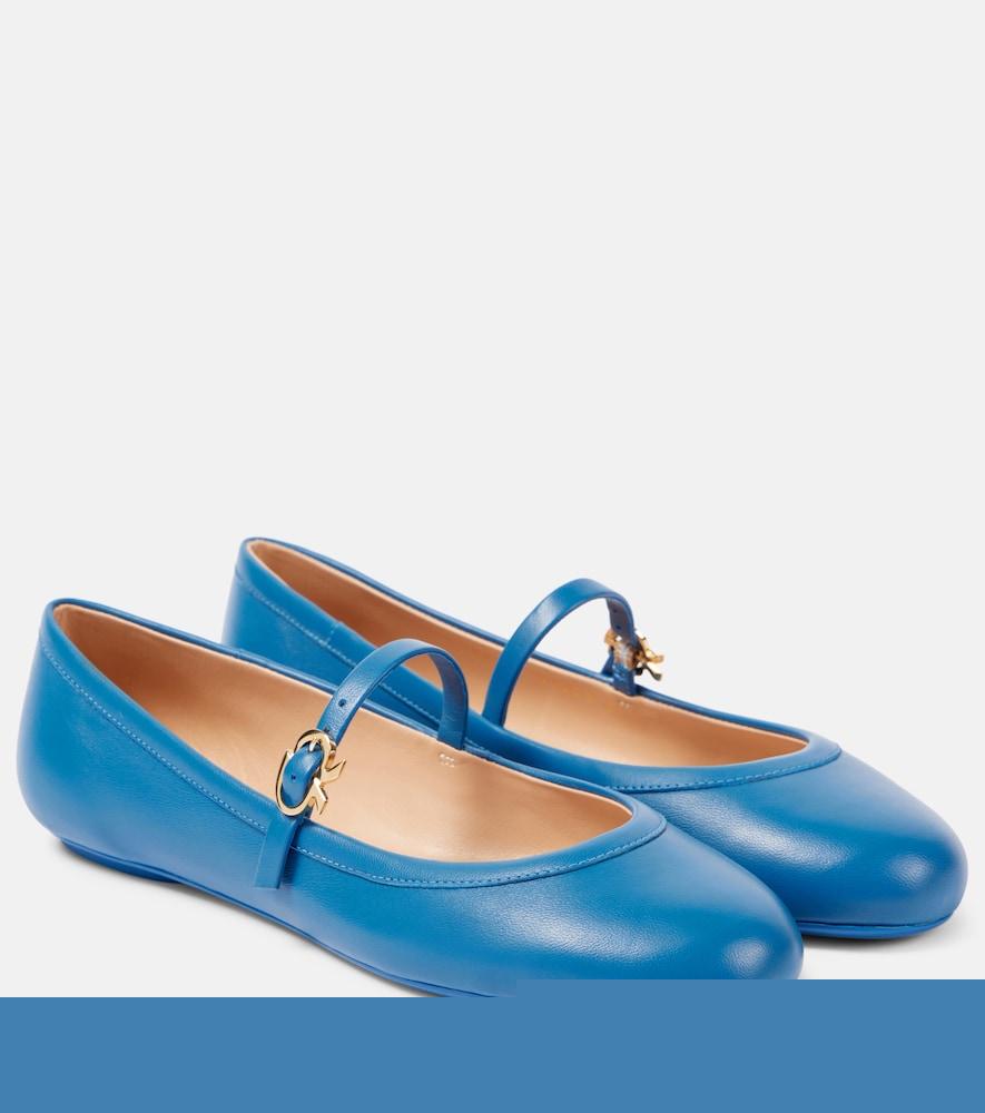 gianvito rossi carla leather mary jane flats