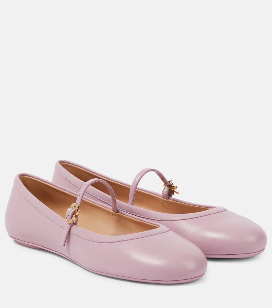 gianvito rossi carla leather mary jane flats