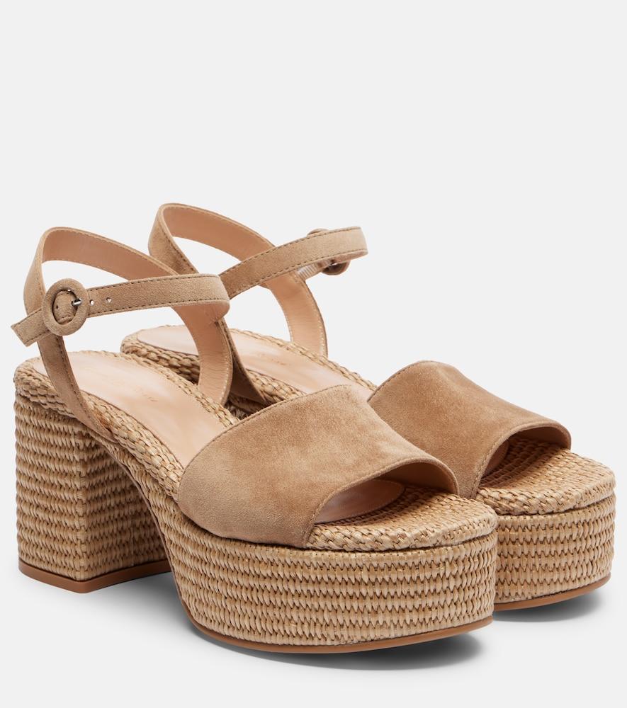 gianvito rossi carol suede espadrille wedges