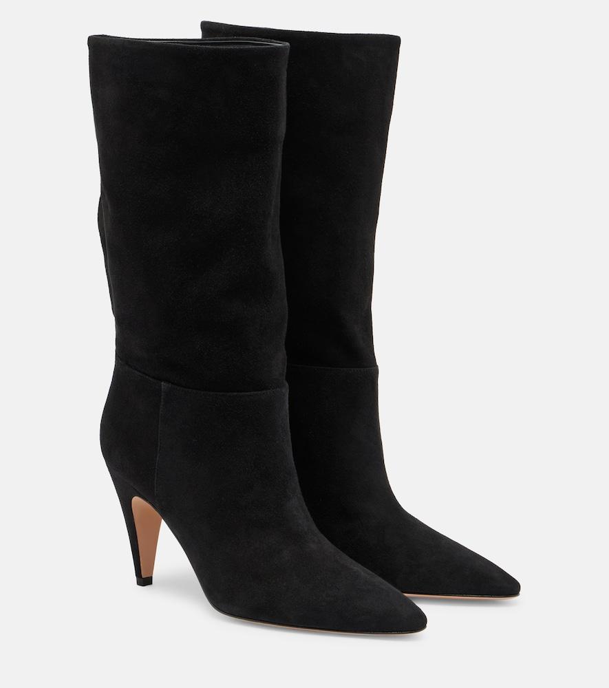 gianvito rossi elise suede mid-calf boots