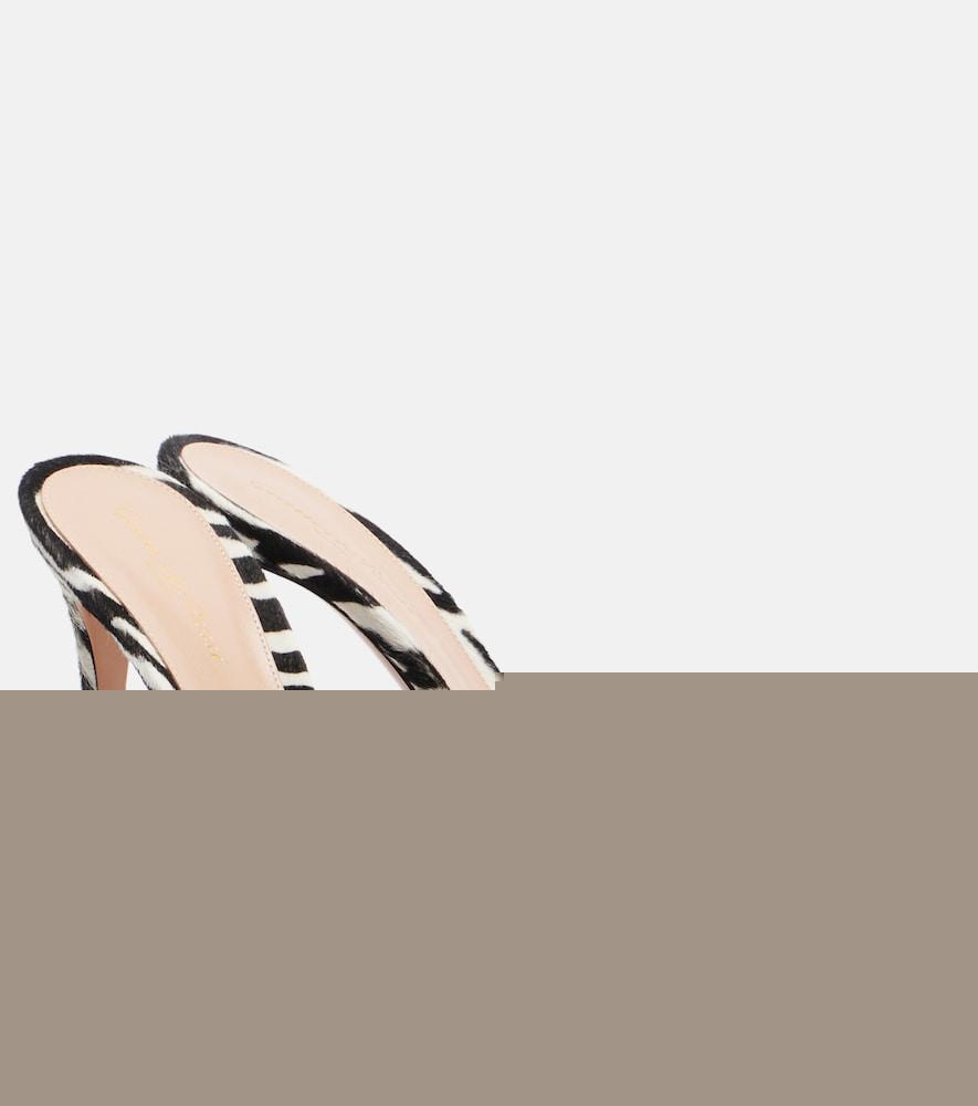 gianvito rossi elle zebra-print calf hair mules