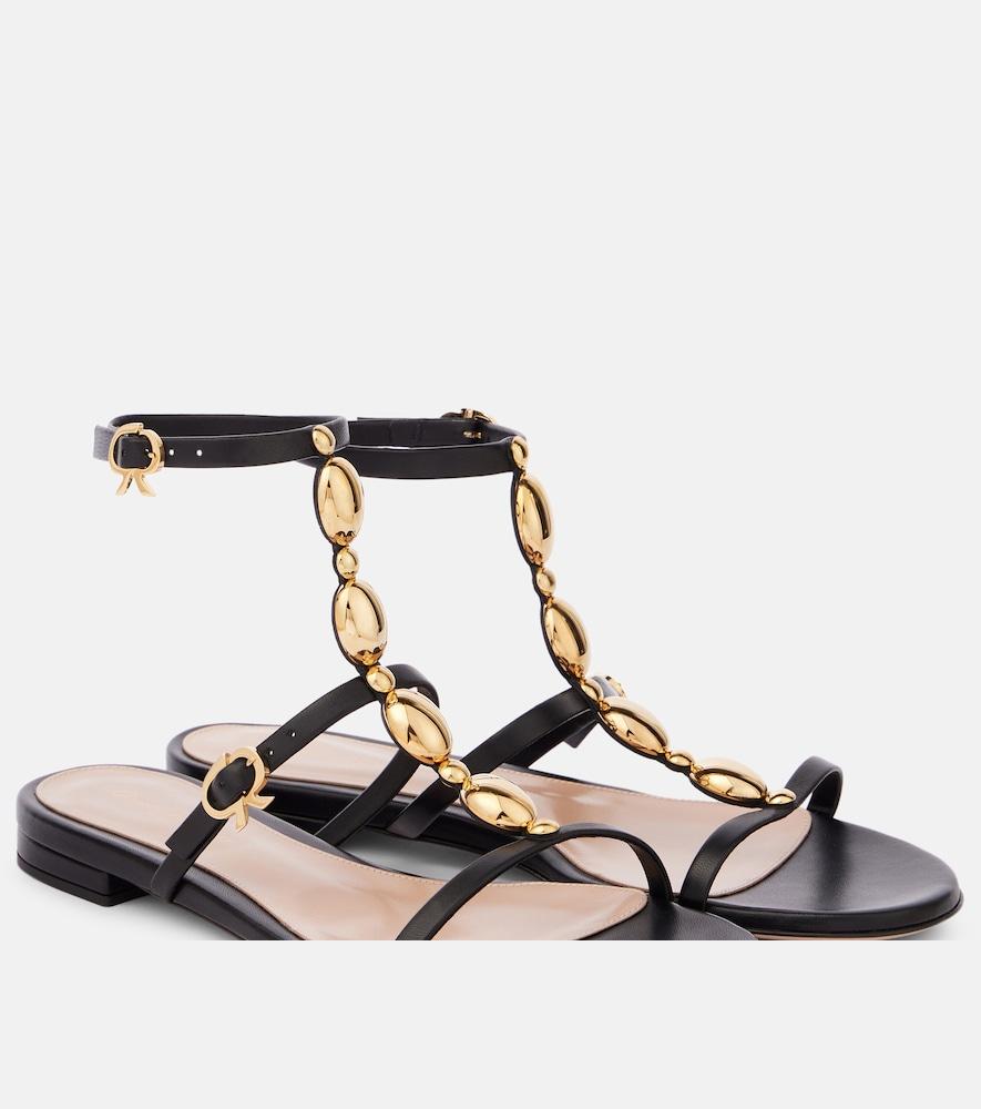 gianvito rossi embellished leather sandals