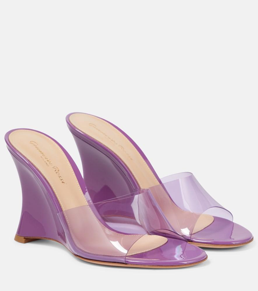 gianvito rossi futura 95 pvc wedge mules