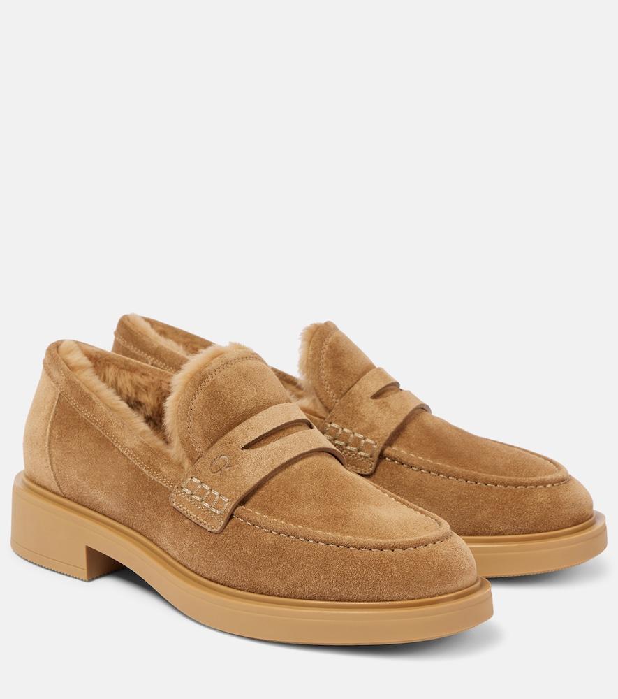 gianvito rossi harris suede penny loafers