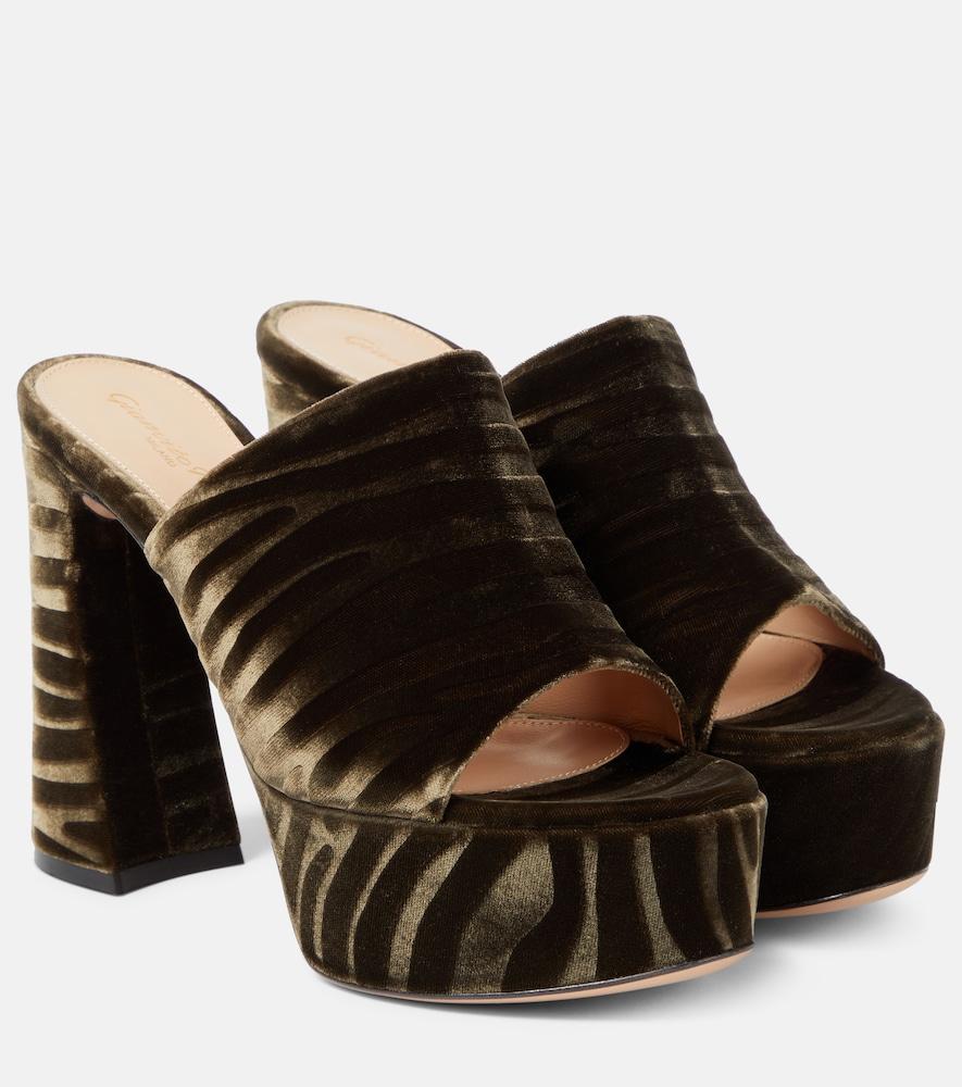 gianvito rossi holly zebra-print platform mules
