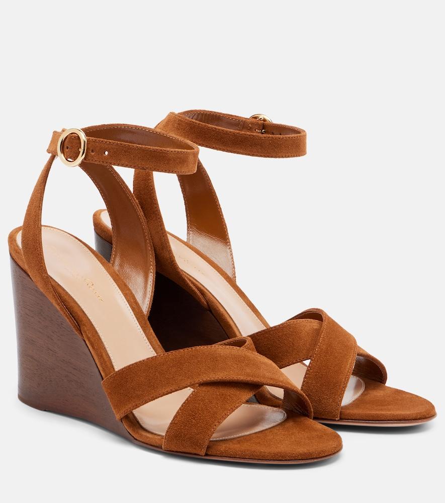 gianvito rossi ines suede wedge sandals