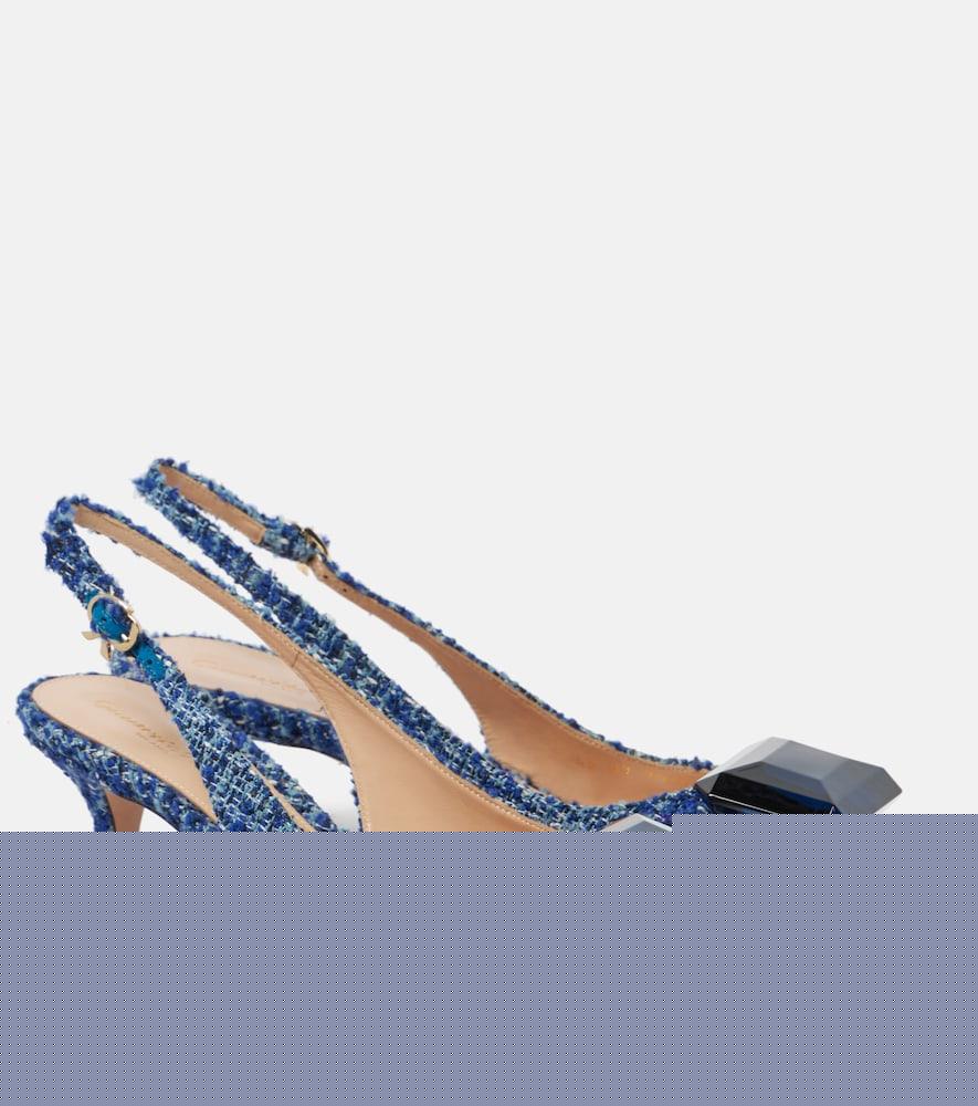 gianvito rossi jaipur 55 bouclé slingback pumps