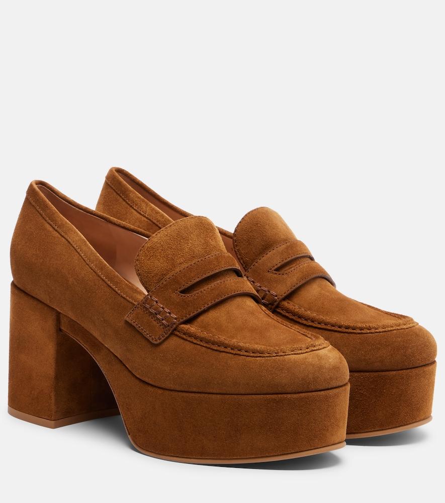 gianvito rossi jenna suede loafer pumps
