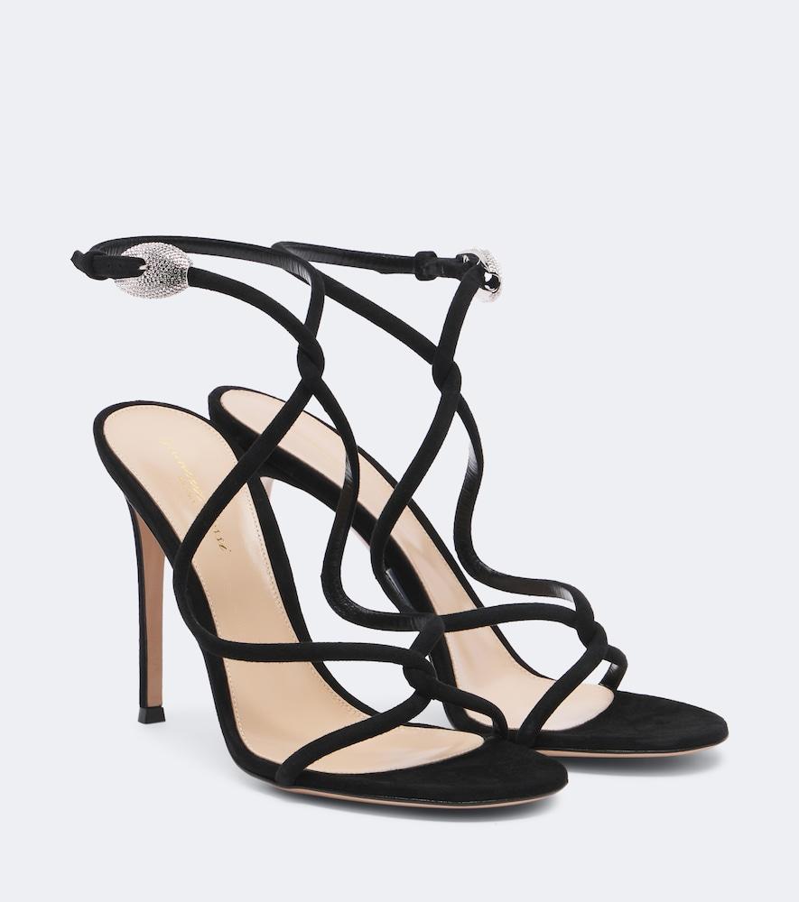 gianvito rossi jungle mamba embellished suede sandals