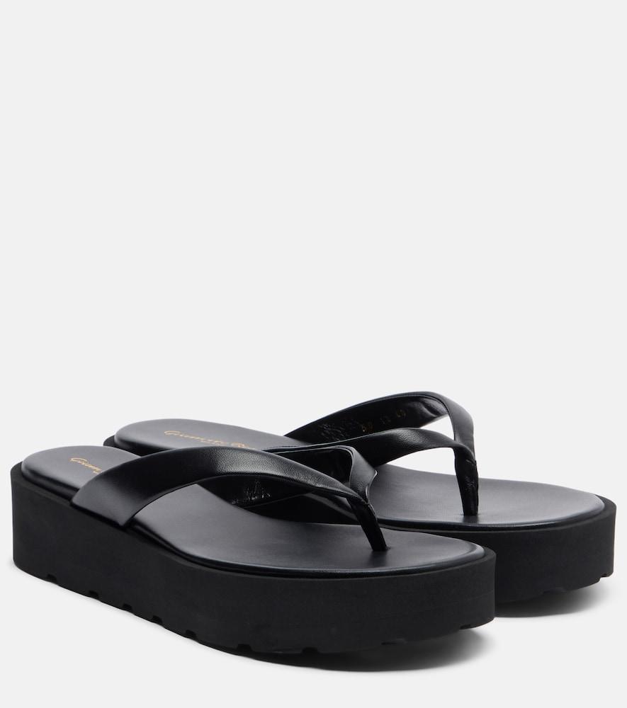 gianvito rossi leather platform thong sandals