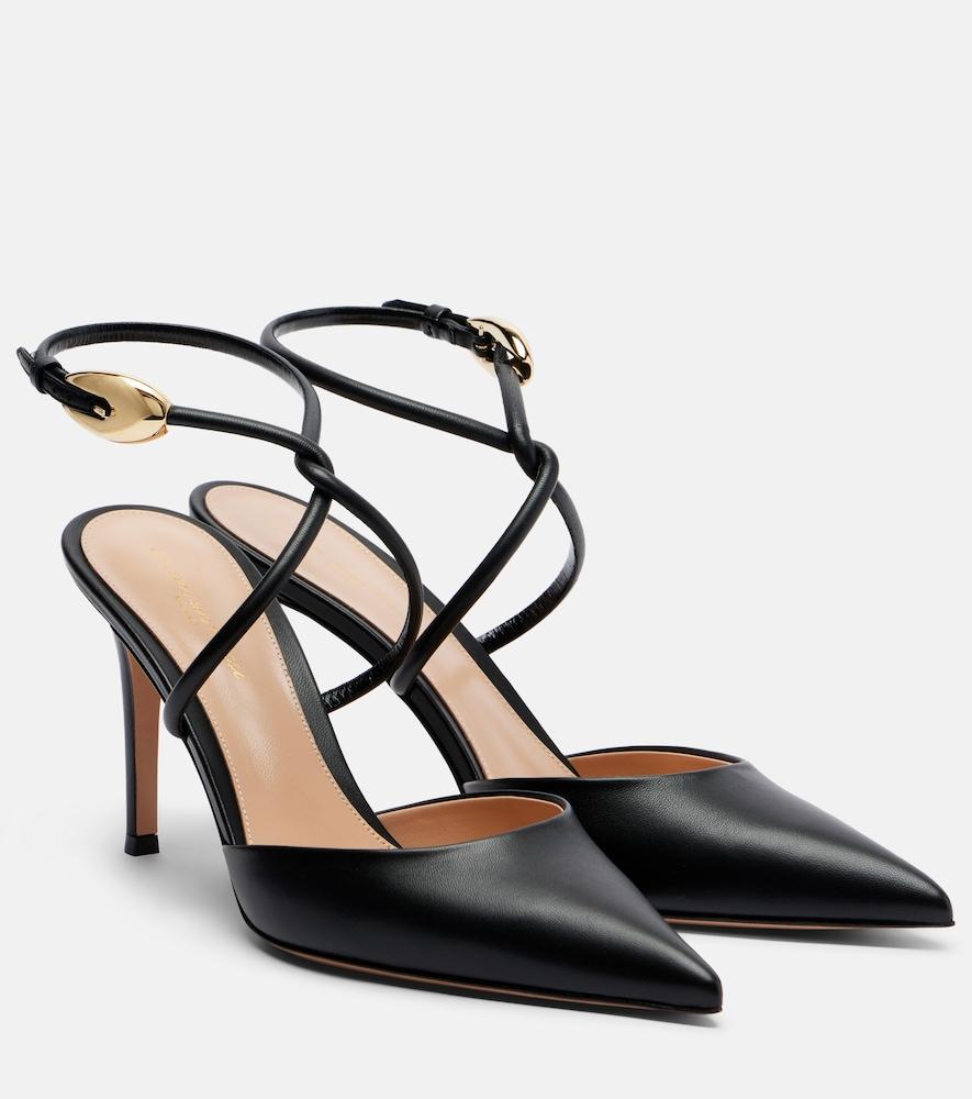 gianvito rossi leather slingback pumps