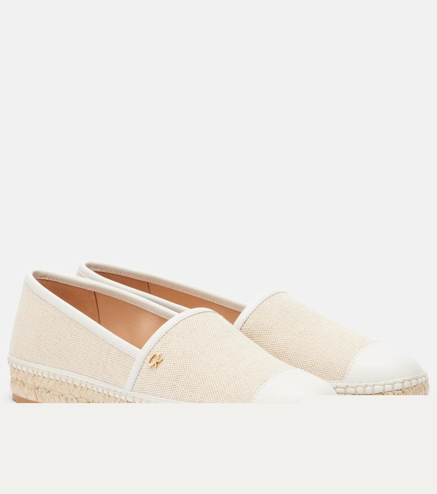 gianvito rossi leather-trimmed canvas espadrilles