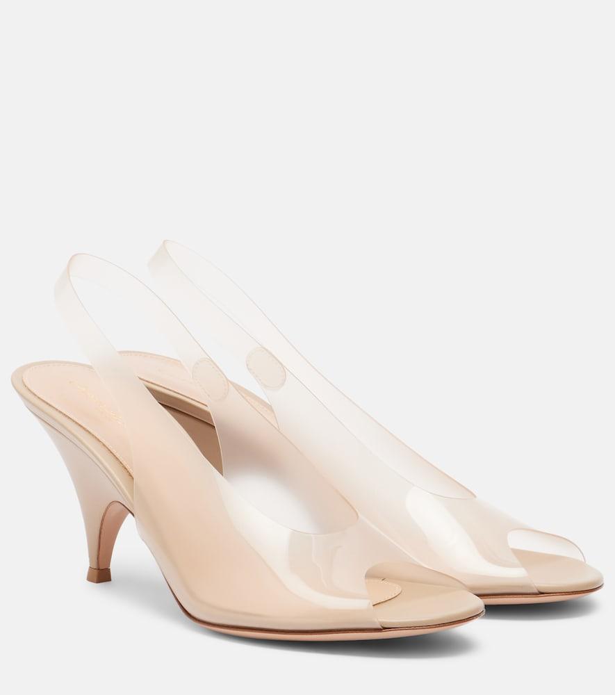 gianvito rossi leather-trimmed slingback sandals