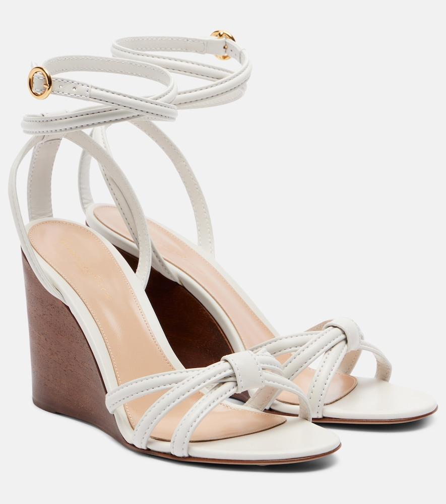 gianvito rossi leather wedge sandals