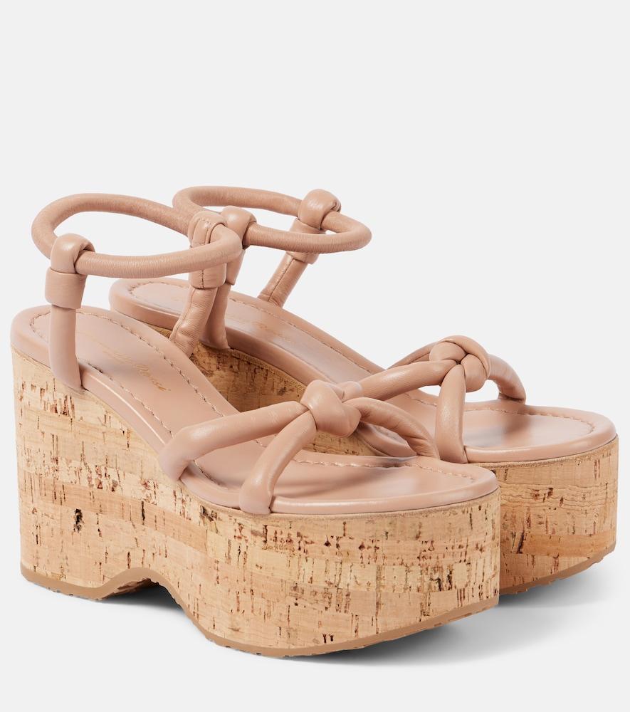 gianvito rossi leather wedge sandals