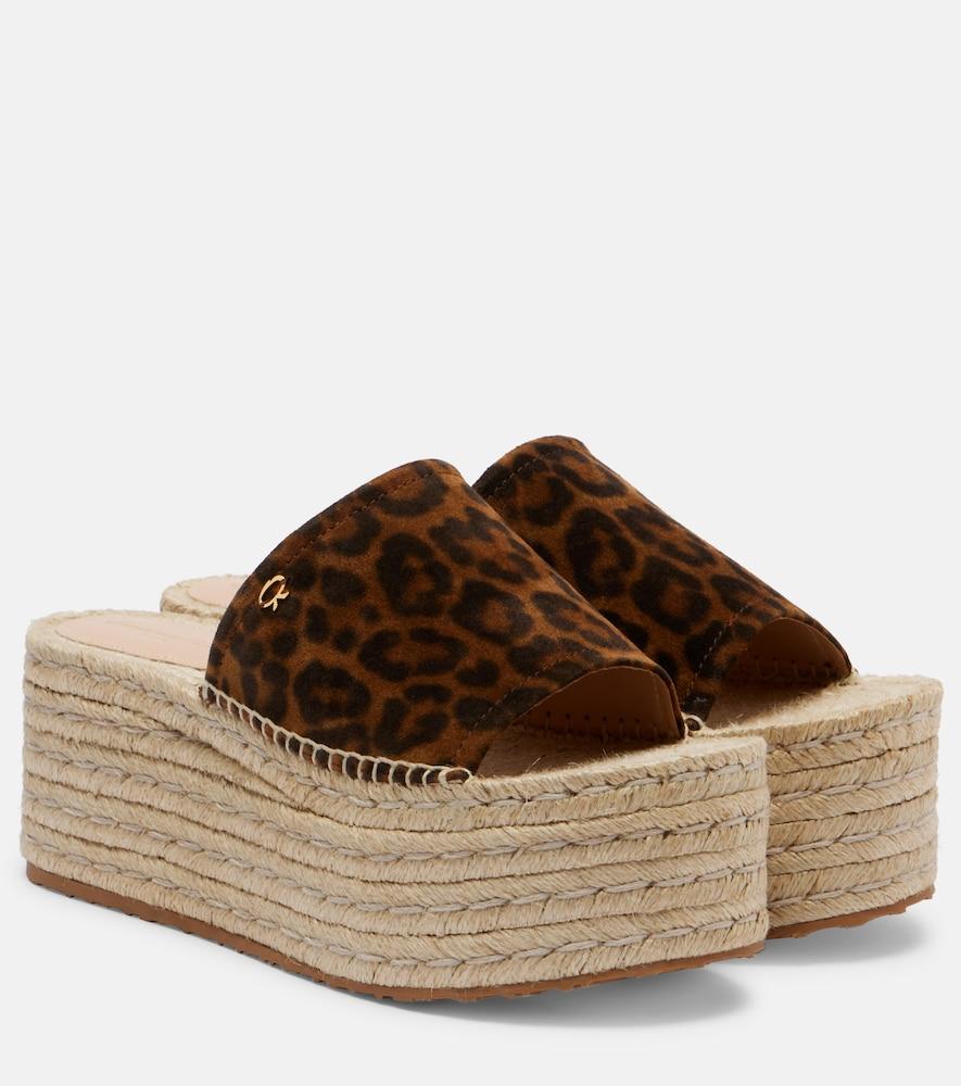 gianvito rossi leopard-print suede espadrille sandals