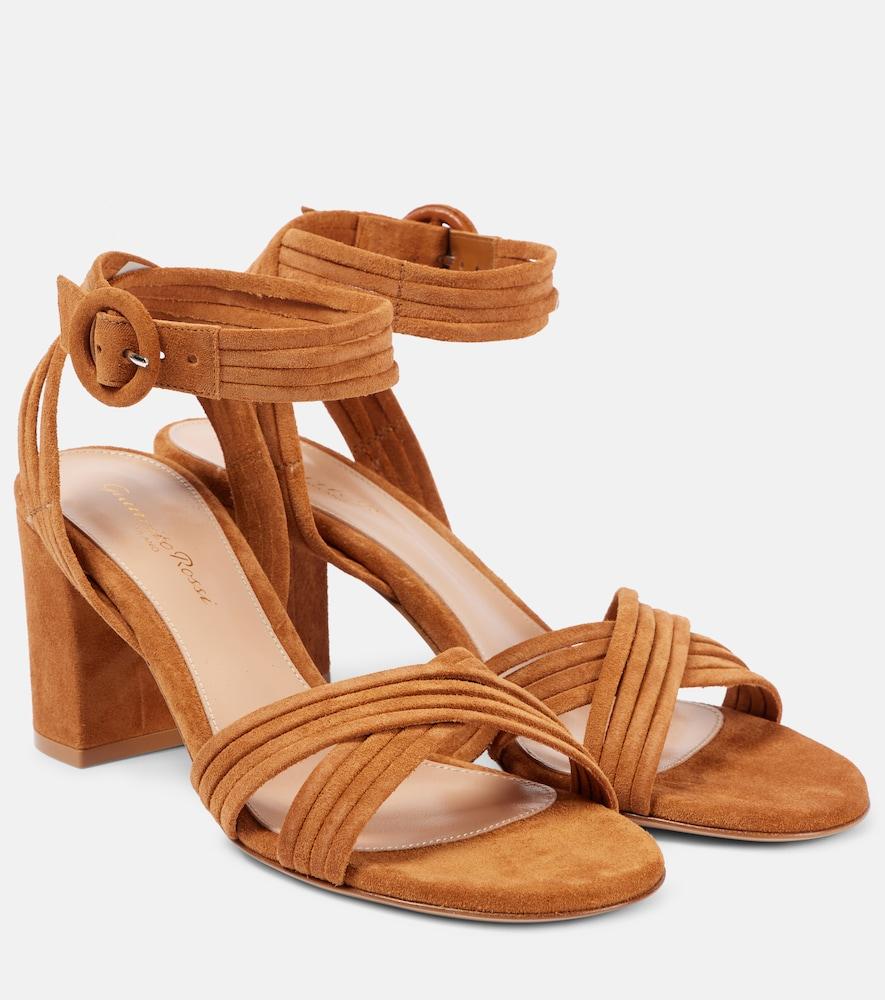 gianvito rossi lianne criss-cross 70 suede sandals