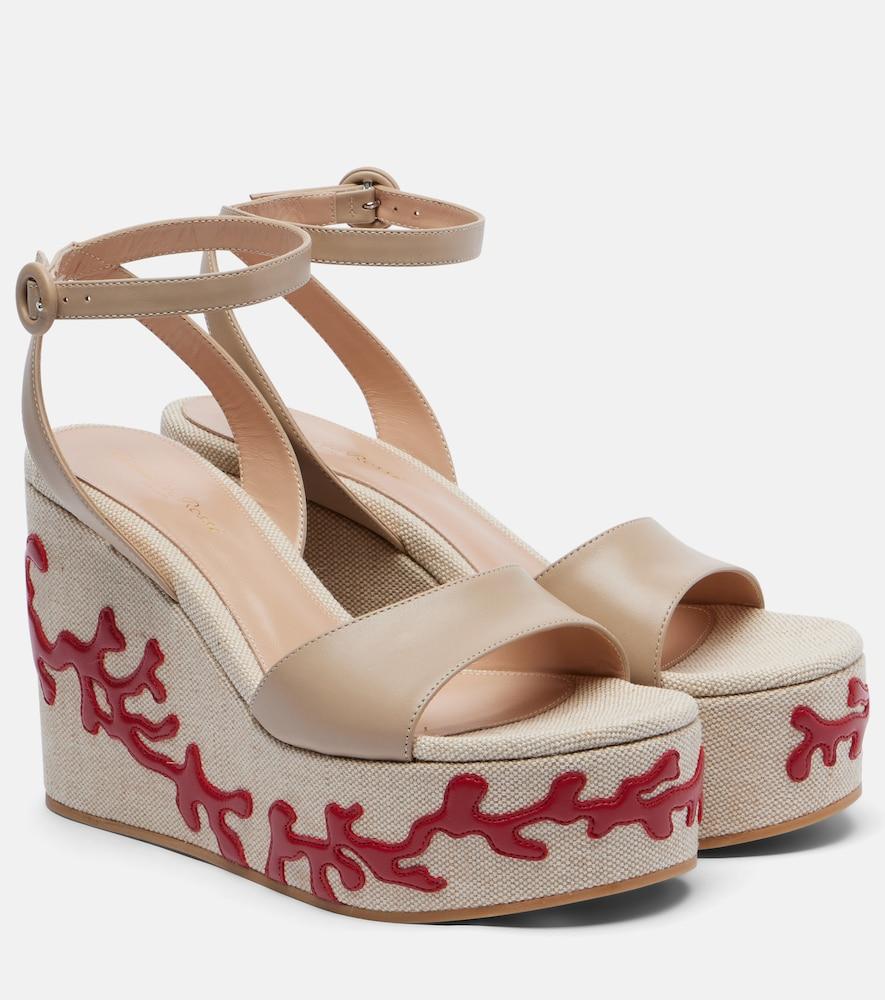 gianvito rossi malia leather wedge espadrilles