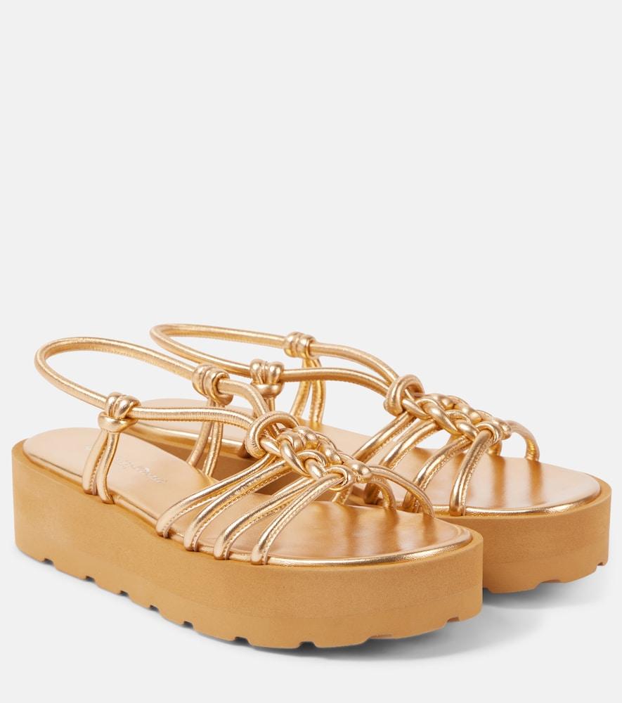 gianvito rossi metallic leather sandals