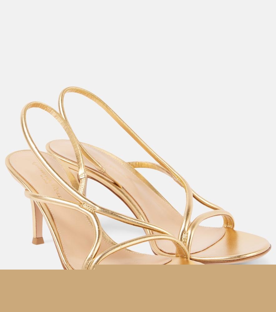 gianvito rossi metallic leather sandals
