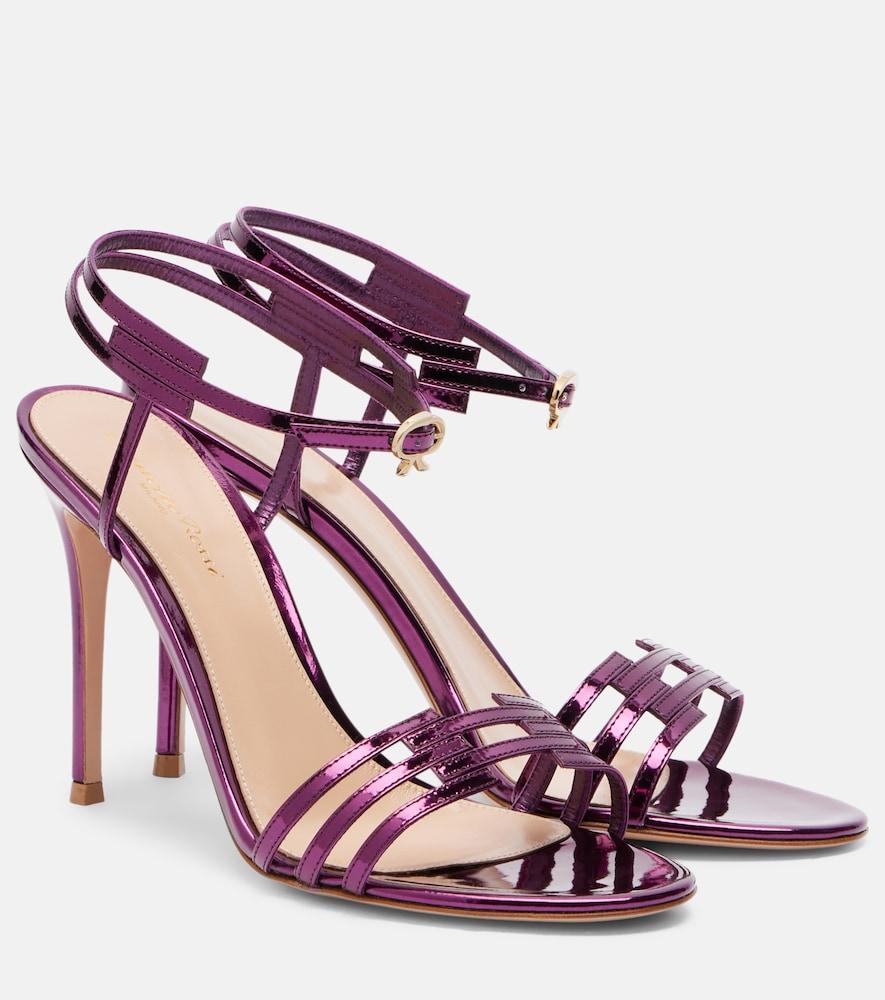 gianvito rossi metallic leather sandals