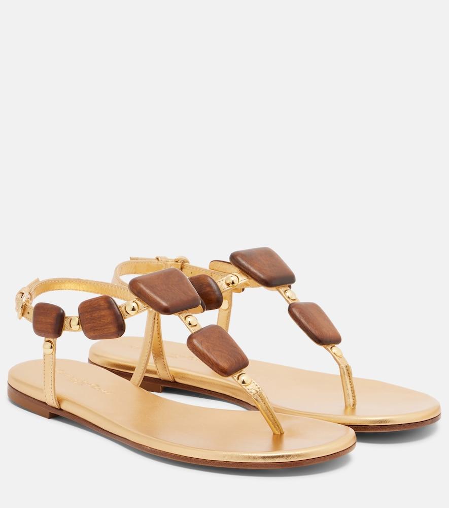gianvito rossi munduk embellished leather thong sandals