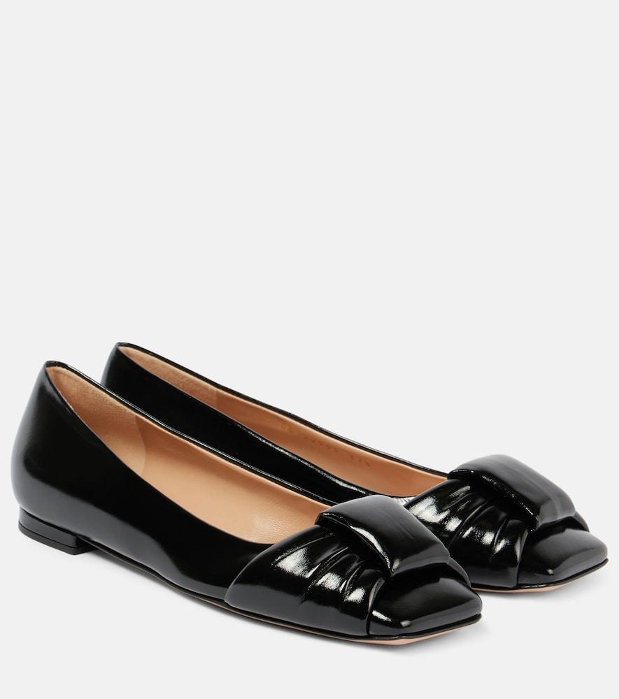 gianvito rossi paradì bow-detail leather ballet flats