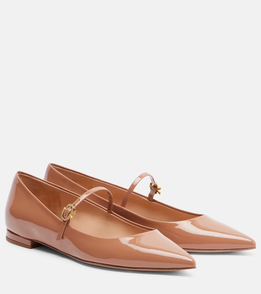 gianvito rossi patent leather mary jane flats