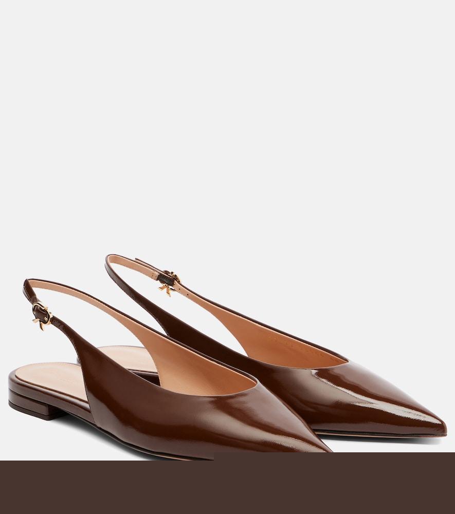 gianvito rossi patent leather slingback flats