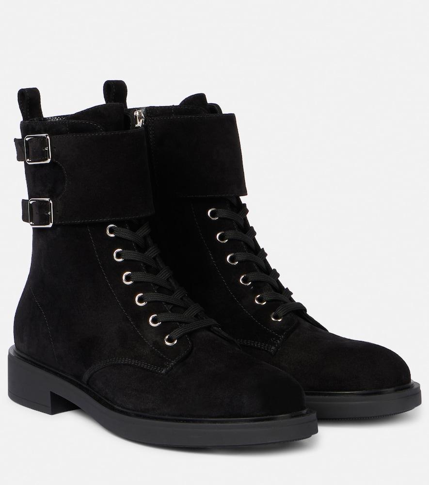 gianvito rossi ripley suede combat boots