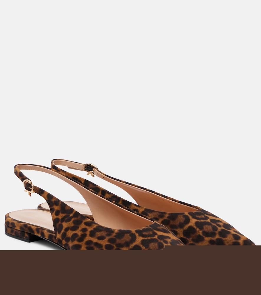 gianvito rossi robbie leopard-print suede slingback flats