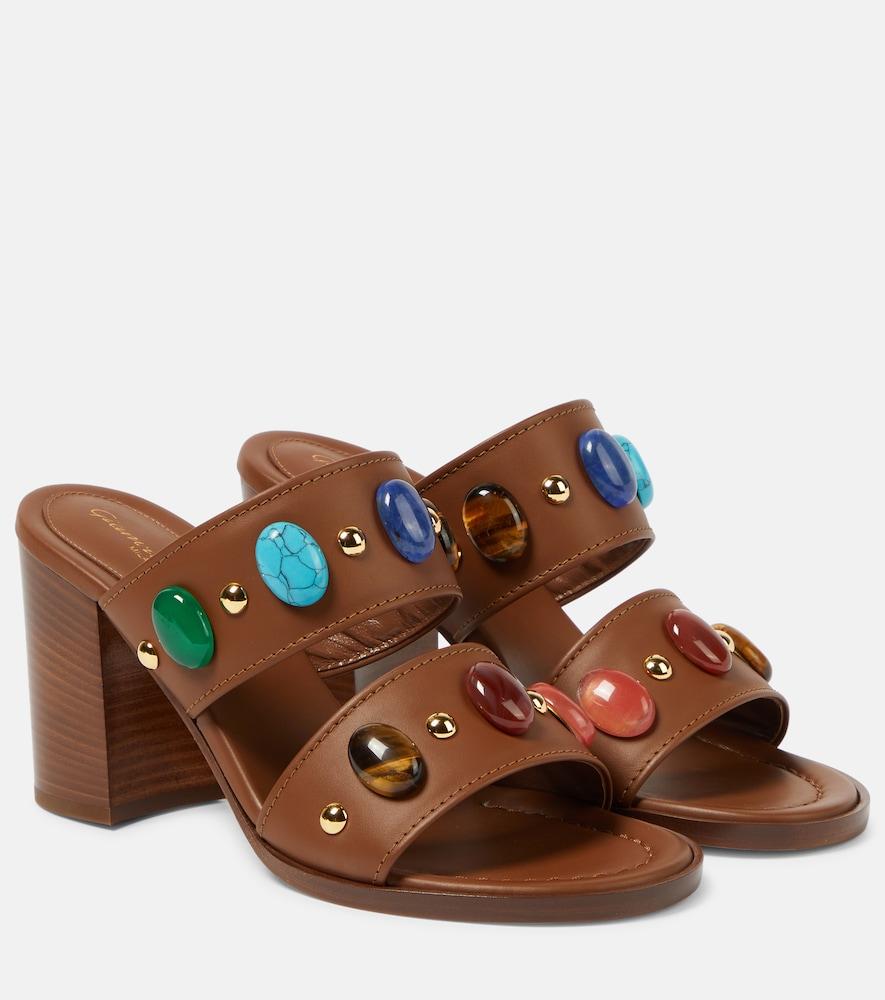 gianvito rossi shanti embellished leather sandals