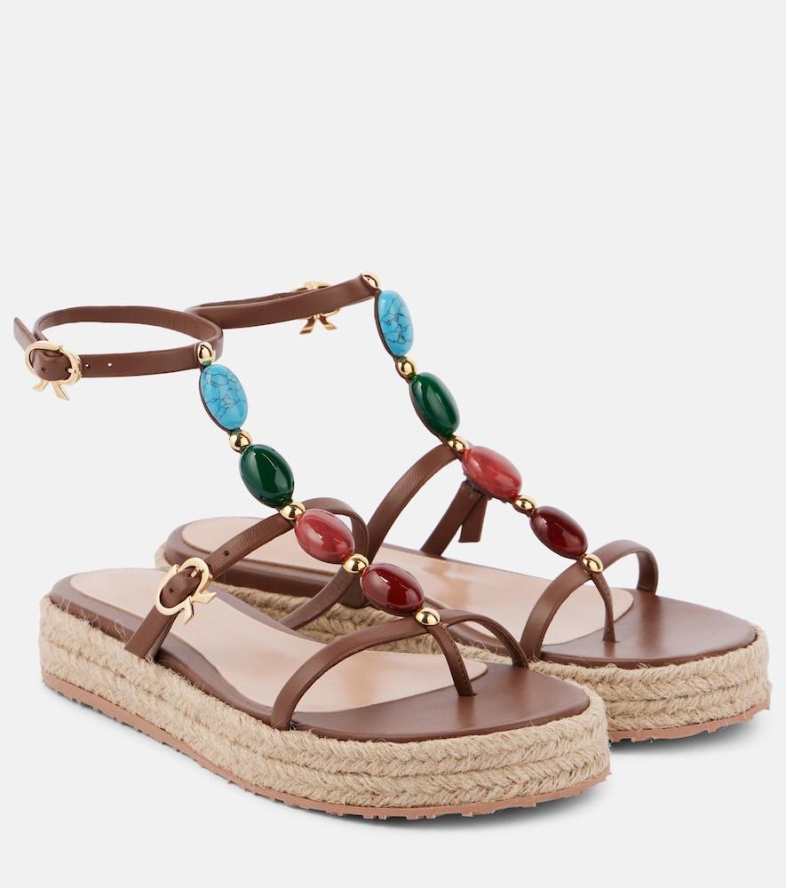 gianvito rossi shanti leather espadrille sandals