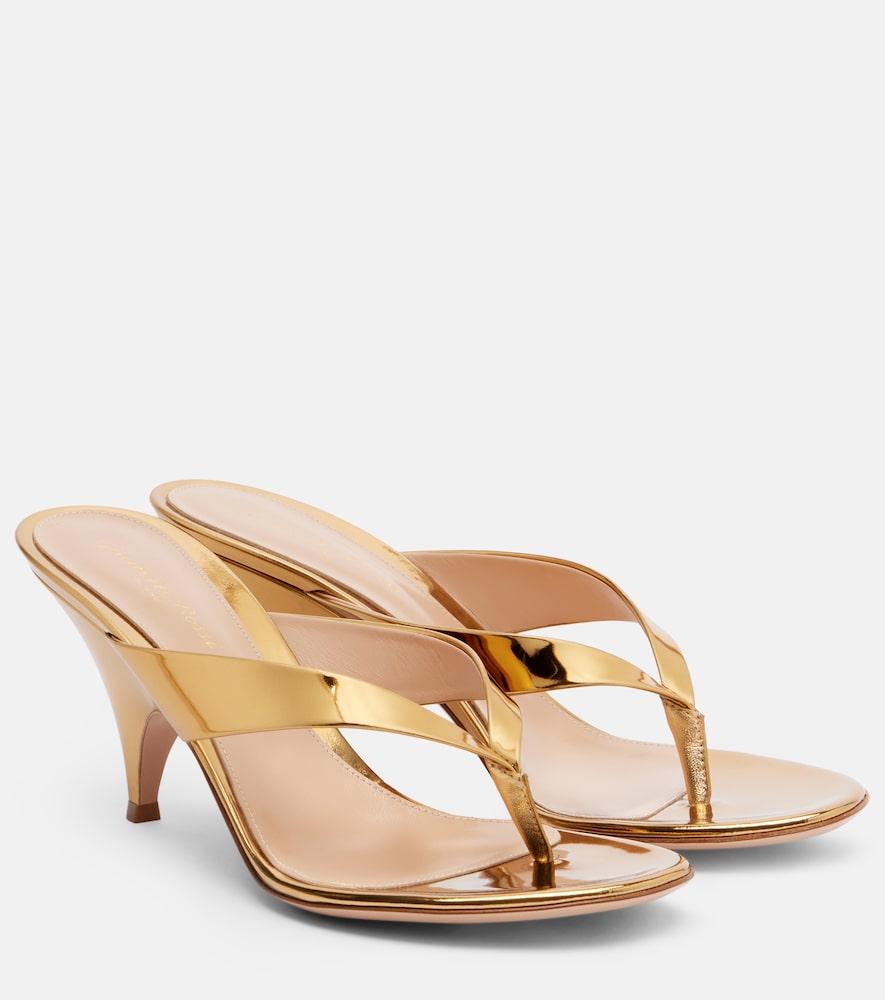 gianvito rossi sofia metallic leather mules