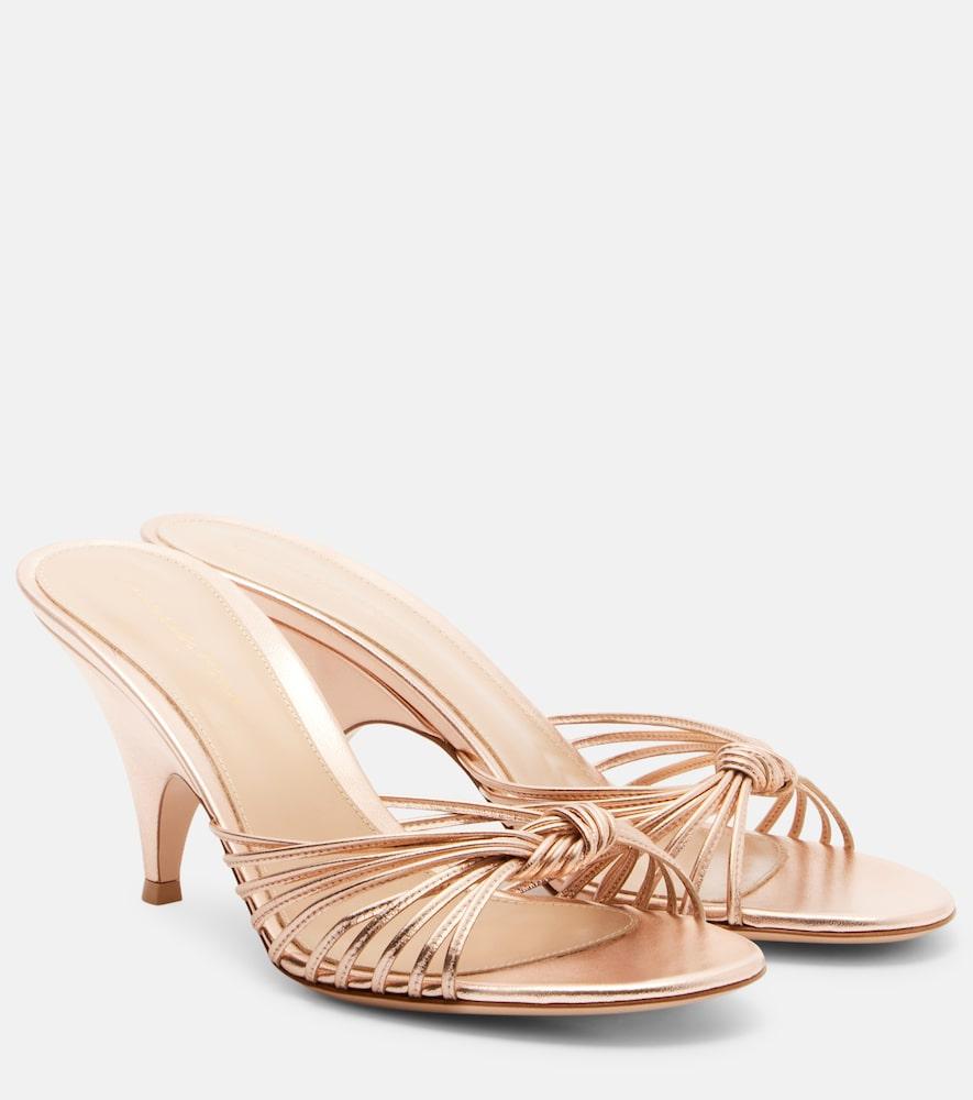gianvito rossi sofia metallic leather mules