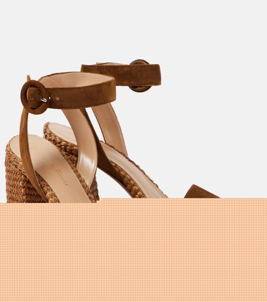 gianvito rossi sue 85 suede-trimmed sandals