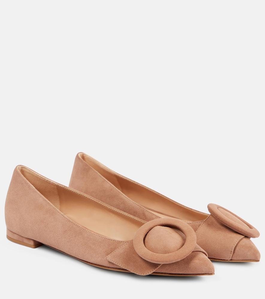gianvito rossi suede ballet flats