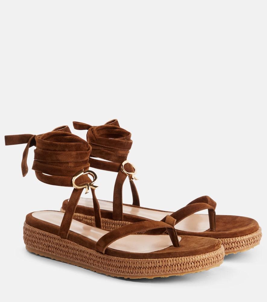 gianvito rossi suede espadrille sandals