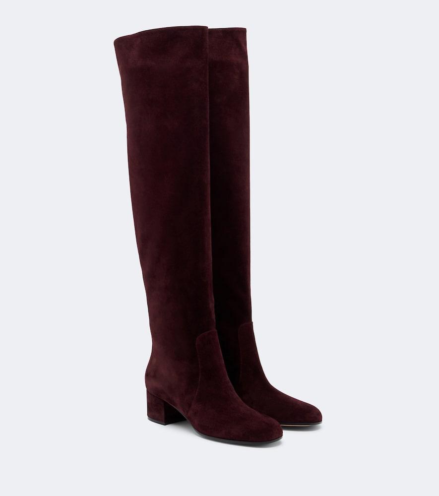 gianvito rossi suede knee-high boots