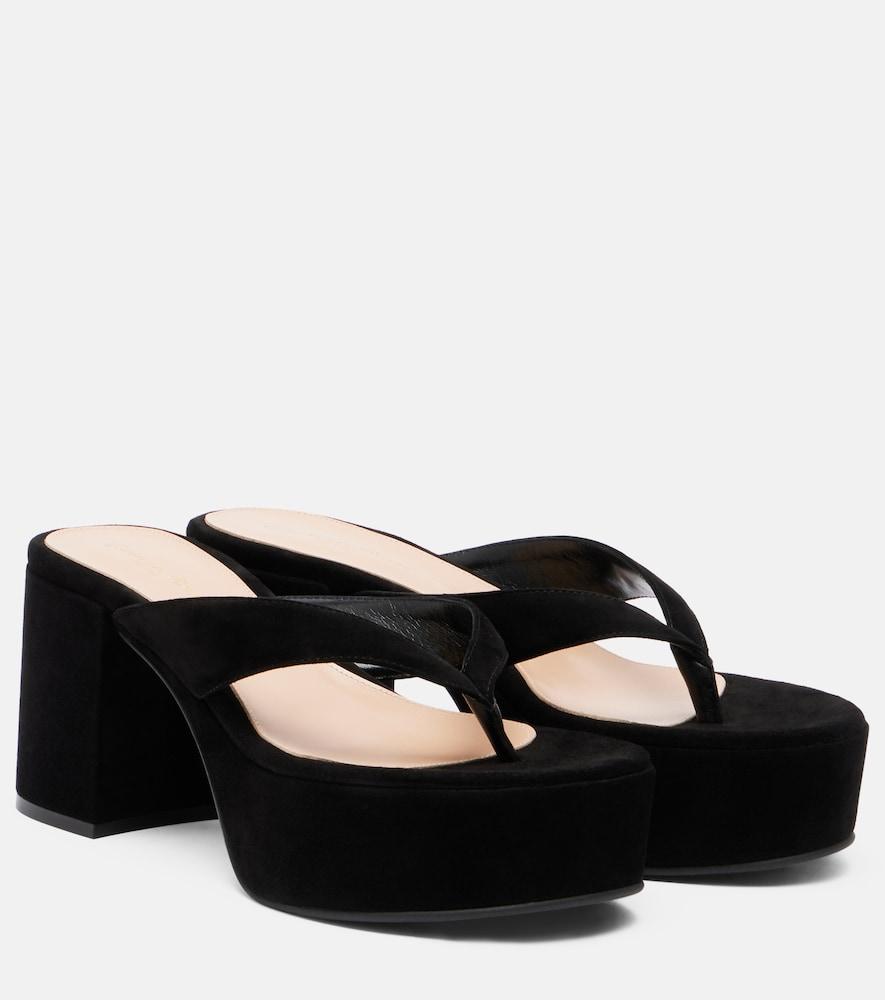 gianvito rossi suede platform thong sandals
