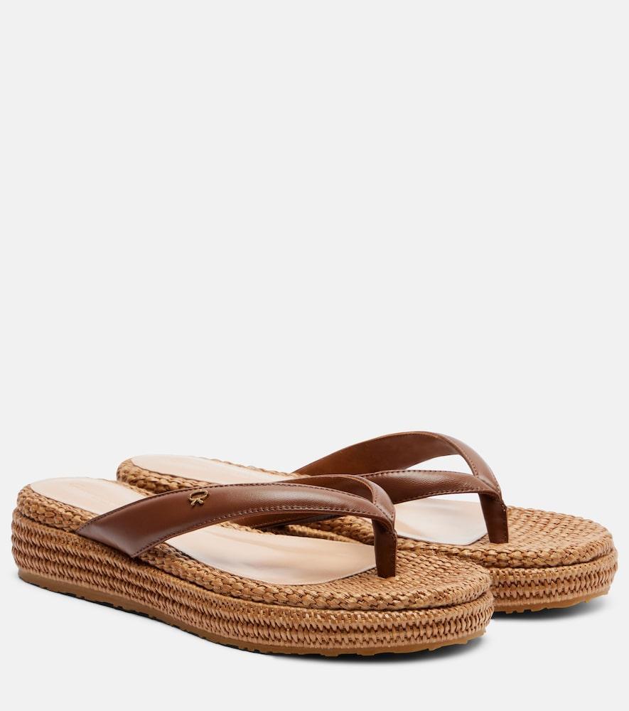 gianvito rossi tahiti leather espadrille sandals