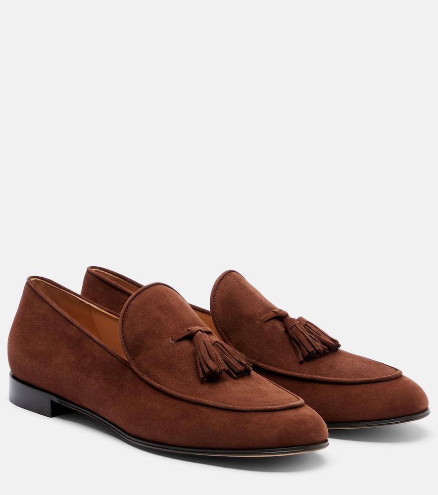 gianvito rossi tasseled suede loafers