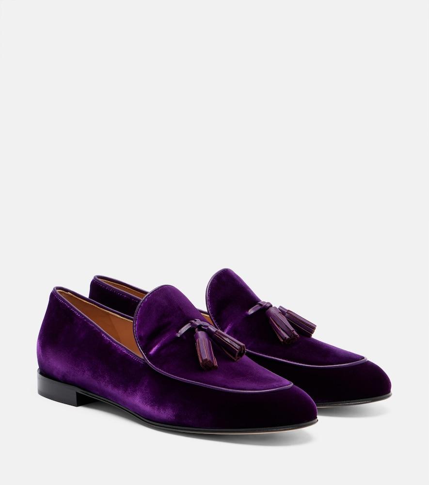 gianvito rossi tasseled velvet loafers