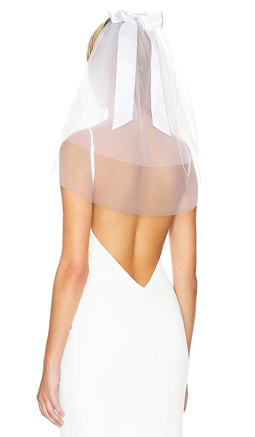 gigi & olive ribbon bow veil in white.